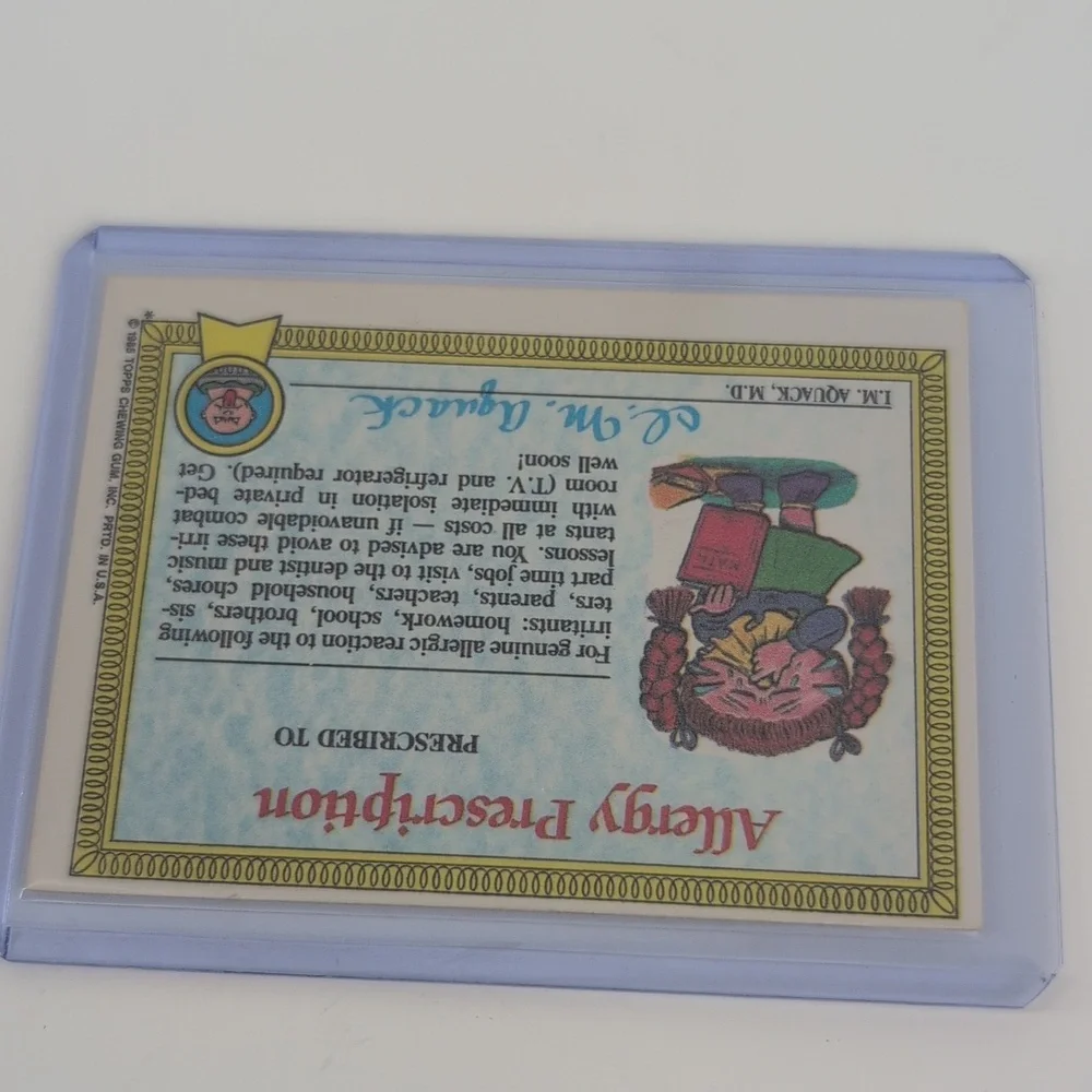 Up Chuck Series 1 Garbage Pail Kid Trading Card Excellent Condition !